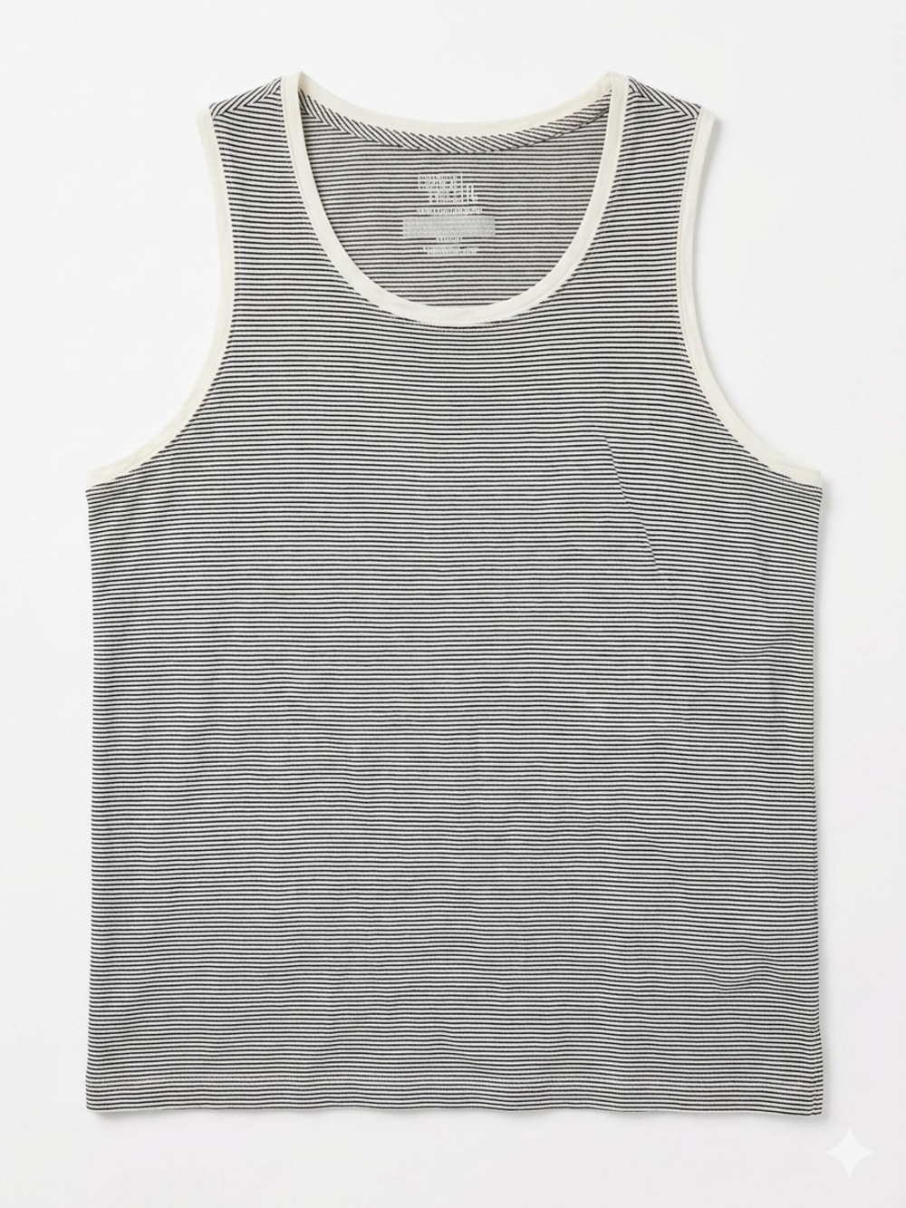 Time and Tru Black and Cream Striped Tank Top